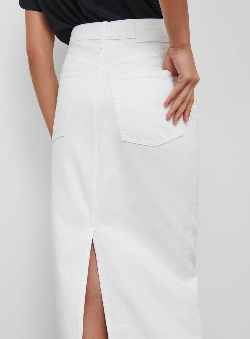 Denim Column Skirt